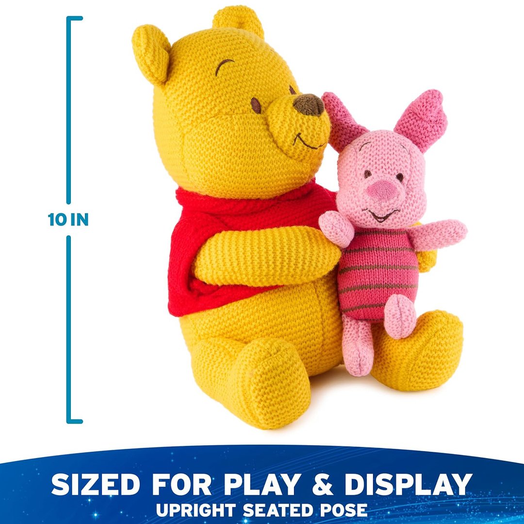 GUND Disney Pooh and Piglet Knit 10" Plush Toy