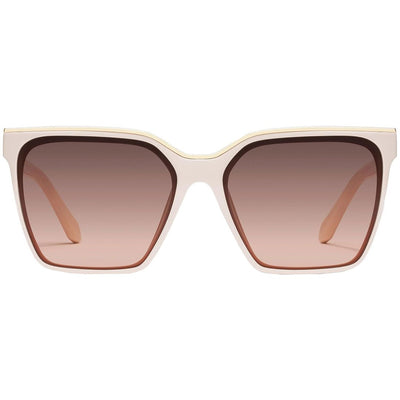 Quay Australia Women's Level Up Square Sunglasses (Champagne Frame/Brown Fawn Lens) - Front