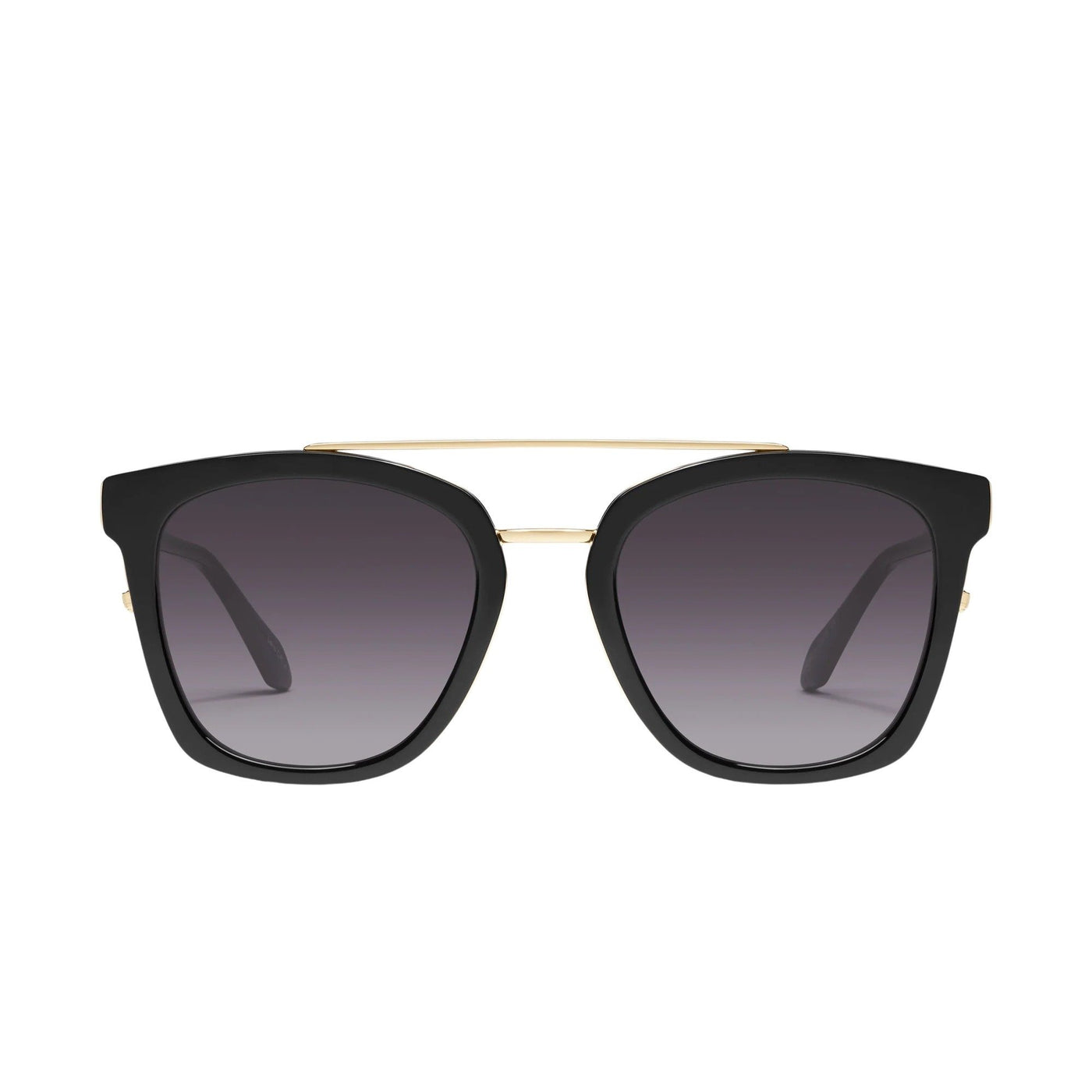 Quay Women's Sweet Dreams Oversized Square Sunglasses (Black Frame/Smoke Lens) - front