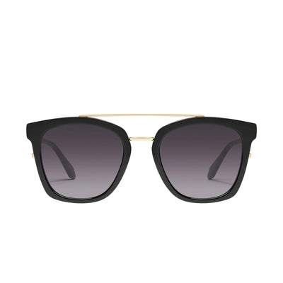 Quay Women's Sweet Dreams Oversized Square Sunglasses (Black Frame/Smoke Lens) - front