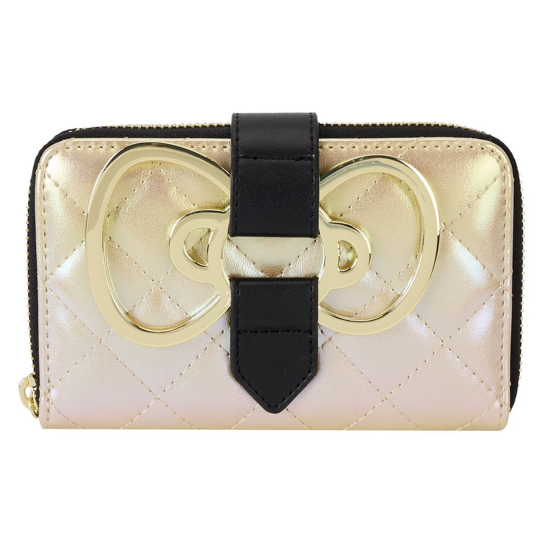 671803530454 - Loungefly Sanrio 50th Anniversary Gold Zip-Around Wallet - front  