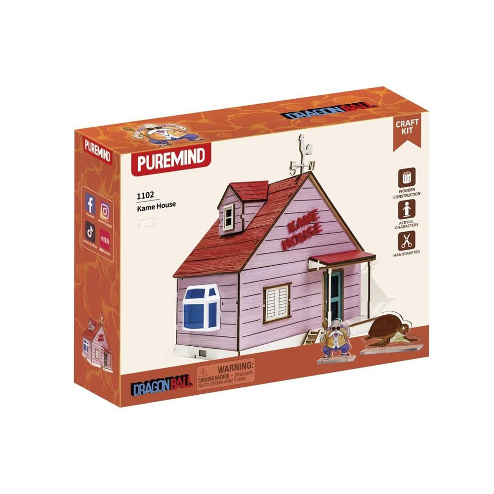 Puremind Dragon Ball Kame House Wood Construction Set with Acrylic Figures