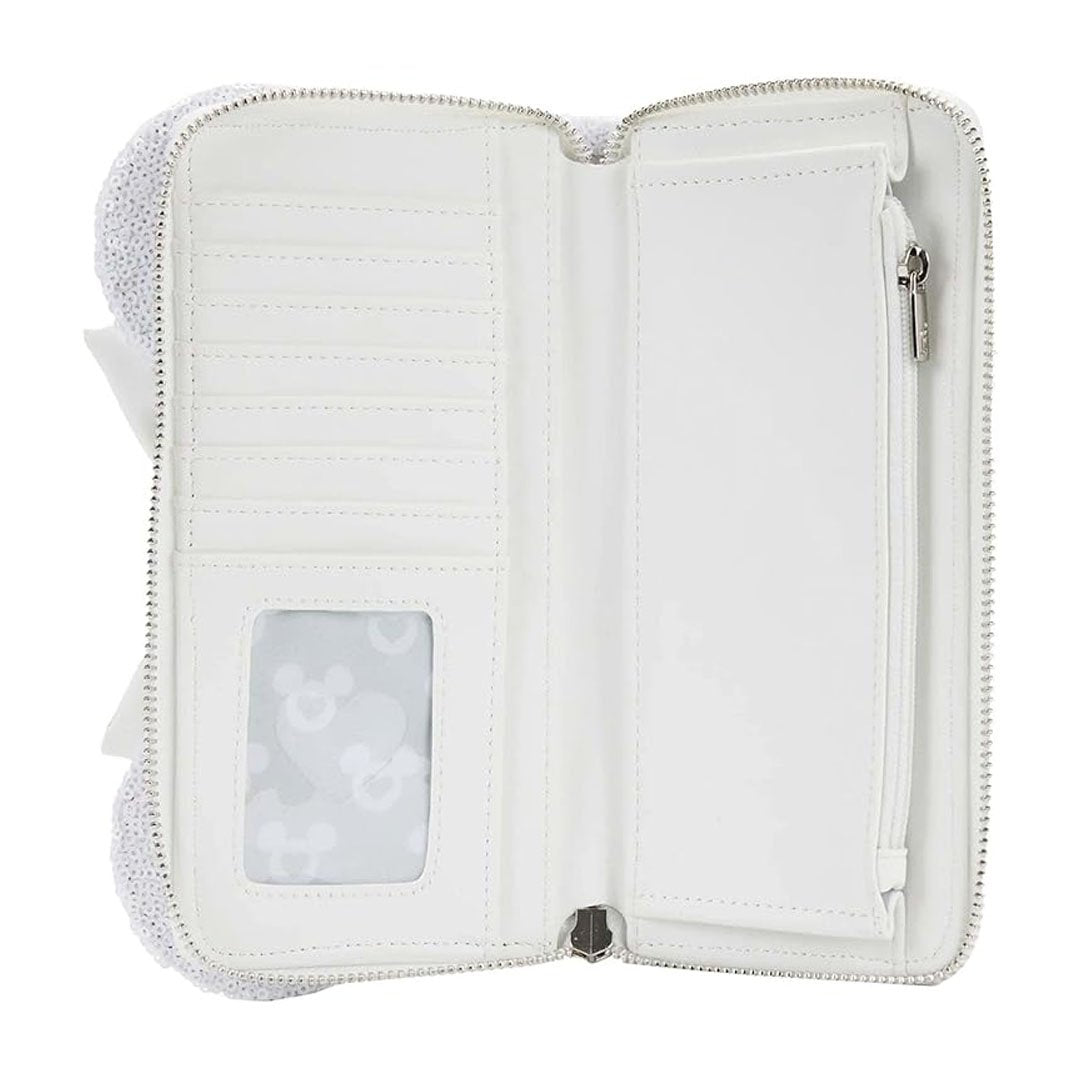 Loungefly Disney Minnie Sequin Wedding Zip-Around Wallet