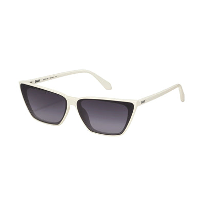 Quay Women's Bad Habit Cat Eye Sunglasses (Bone Frame/Smoke Lens) - 3/4 angle