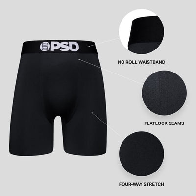 PSD Underwear Men's Emblem Lux Boxer Briefs 3-Pack - Material Chart