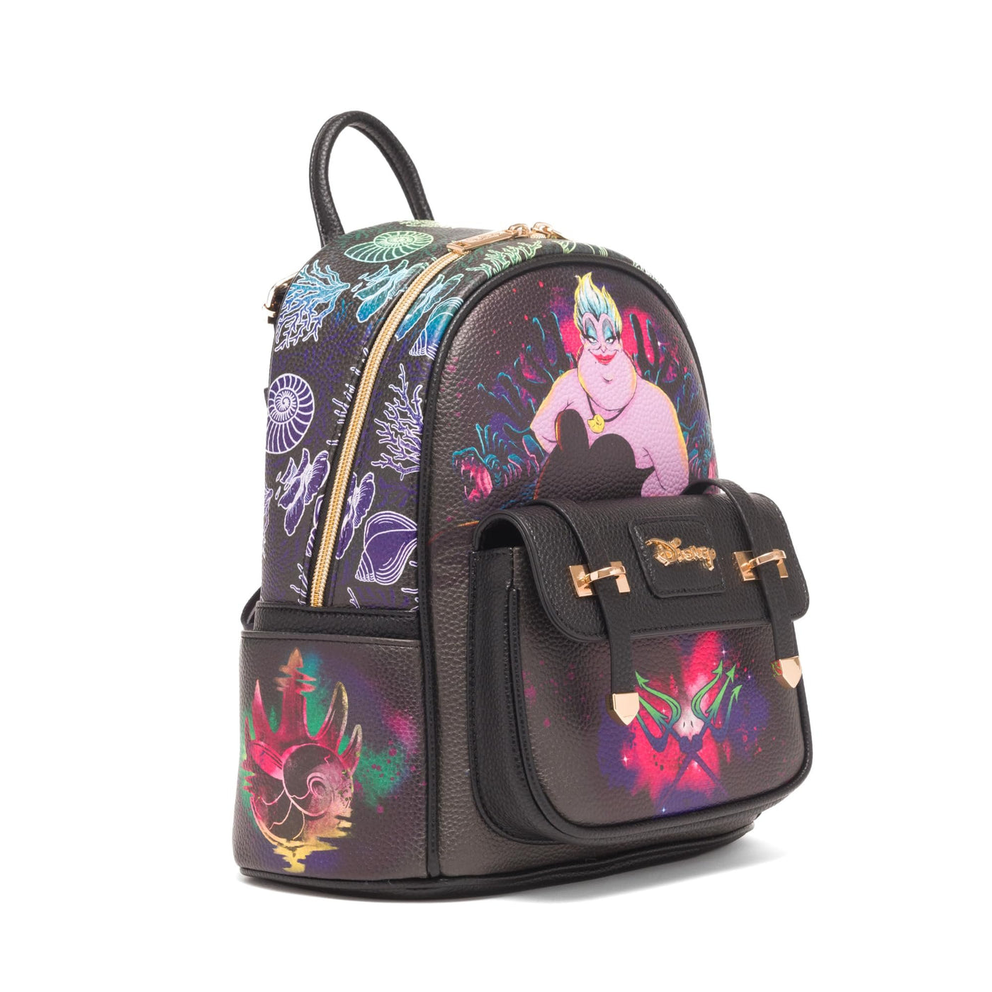 Wondapop Disney Ursula Tentacles of Terror 11" Vegan Leather Mini Backpack - Side 1