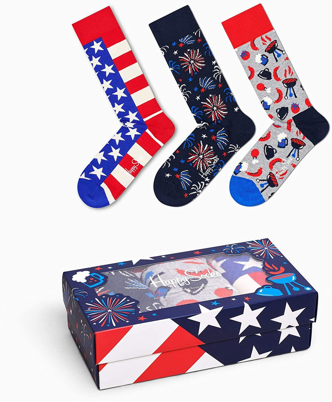 Happy Socks Colorful and Fun Beer Socks Gift Set Gift Set for Men and Women Premium Cotton Socks 2 Pair Giftbox size