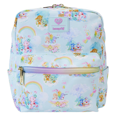 Loungefly Care Bears Cousins Allover Print Nylon Small Square Mini Backpack - Front