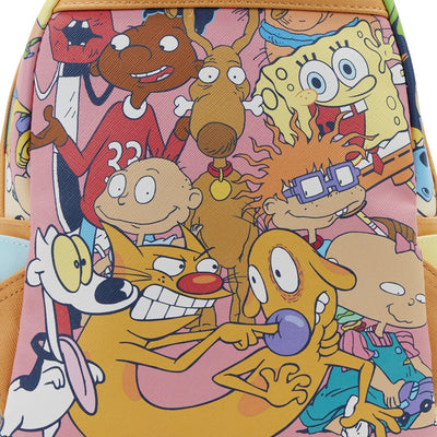 Loungefly Nickelodeon Nick 90s Color Block Allover Print Mini Backpack