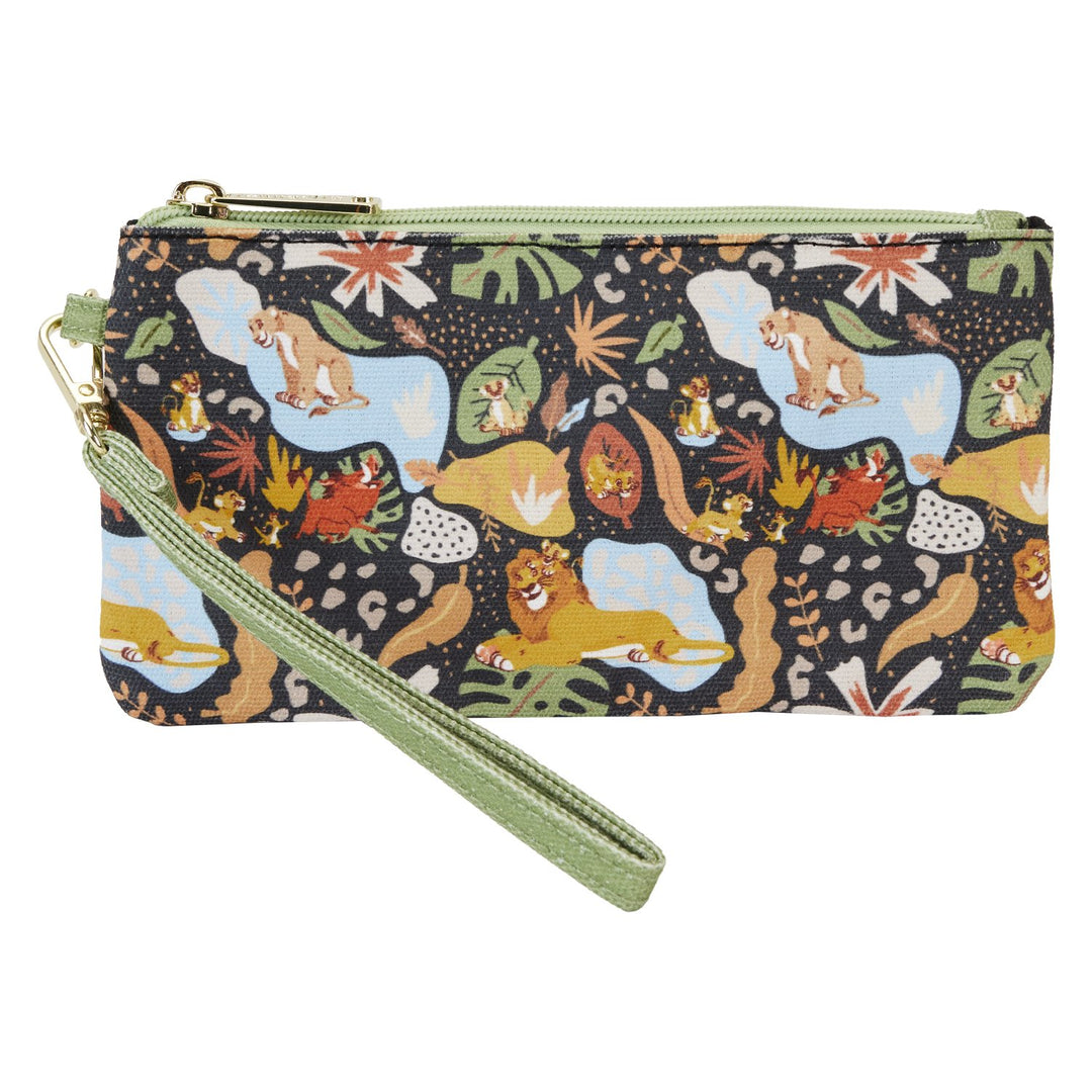 WDWC0064 - Loungefly Disney Lion King 30th Anniversary Allover Print Nylon Wristlet - Front