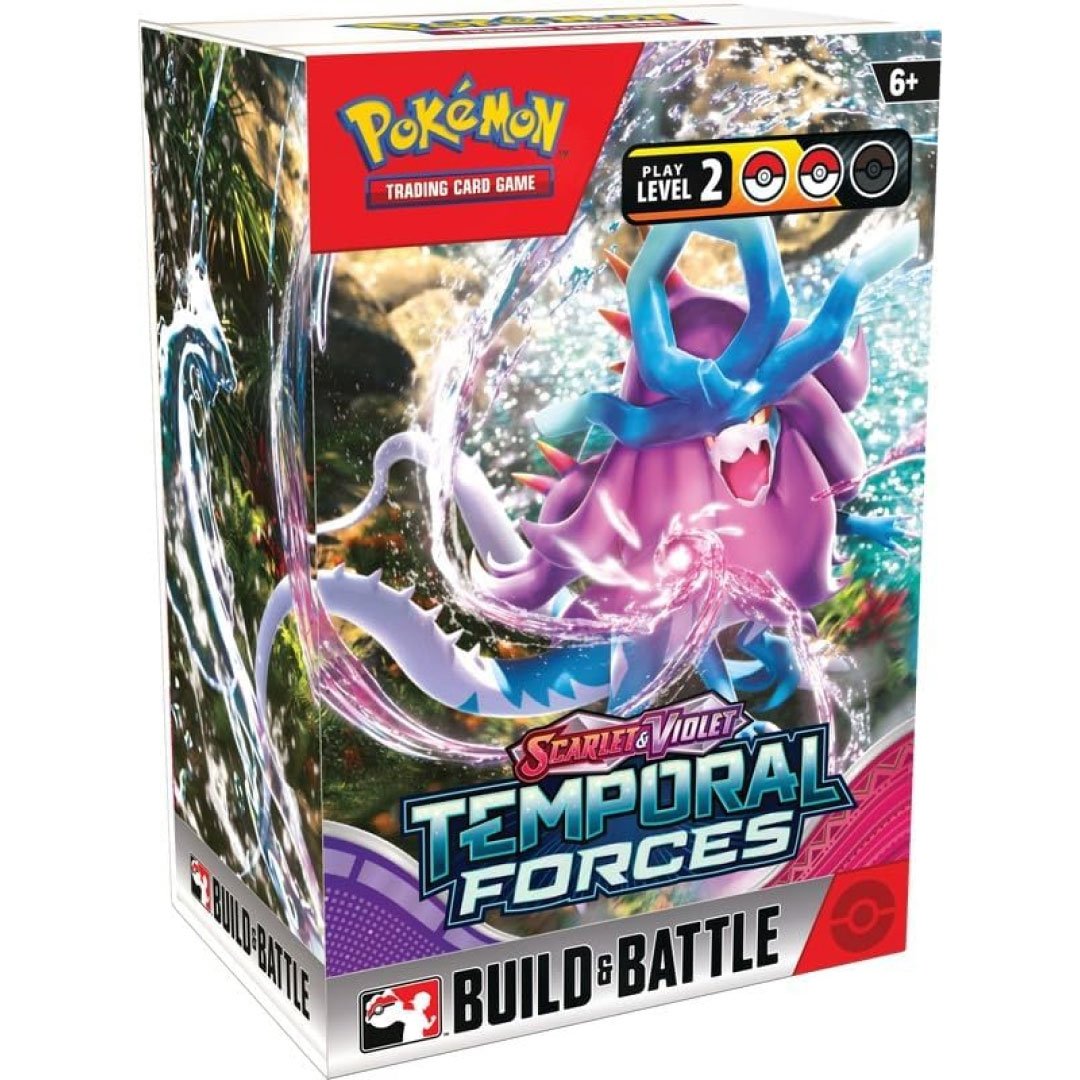 Pokemon TCG: Scarlet and Violet: Temporal Forces: Build & Battle Display Box (10 Kits) - front