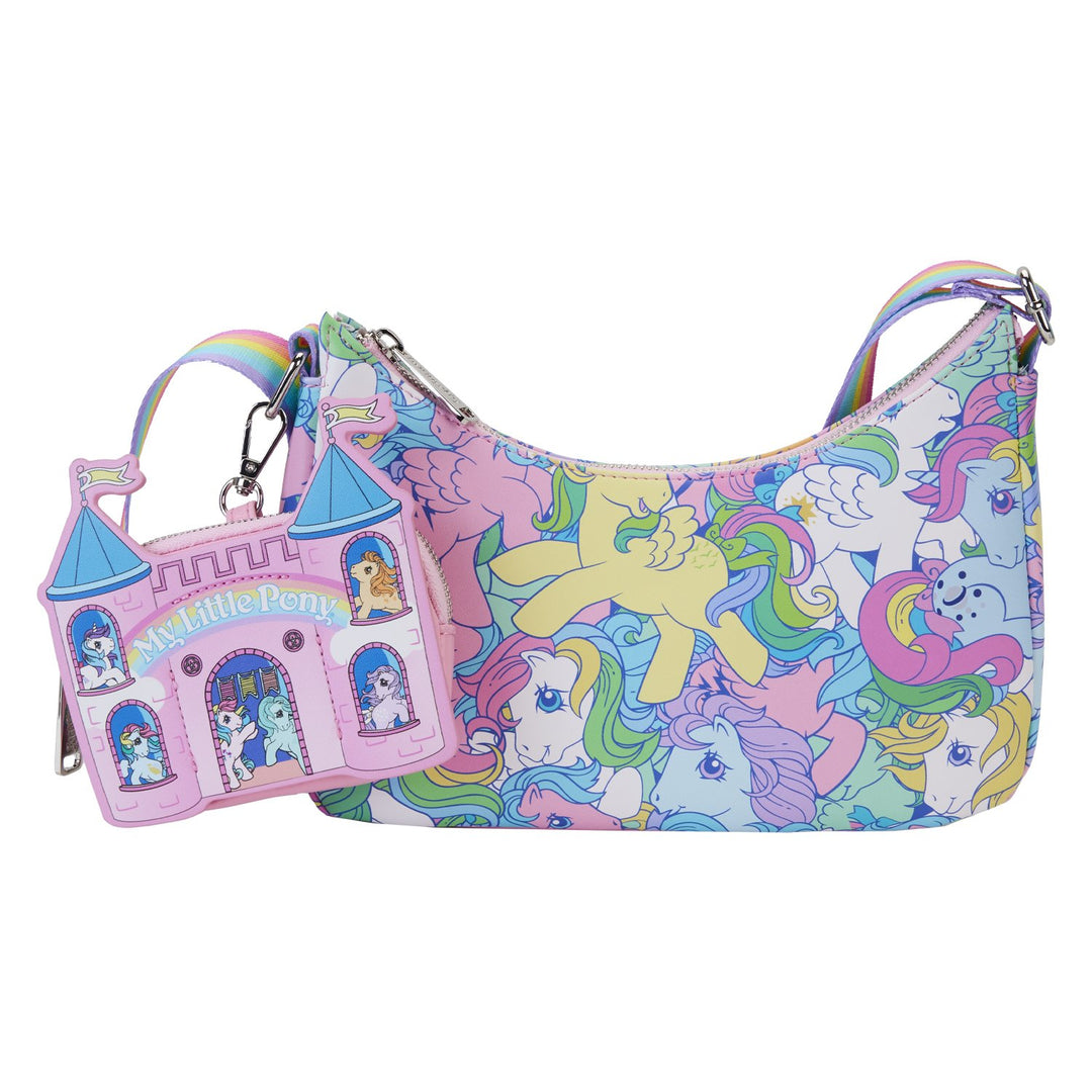 MLPTB0037 - Loungefly Hasbro My Little Pony Large Allover Print Baguette Crossbody - Front