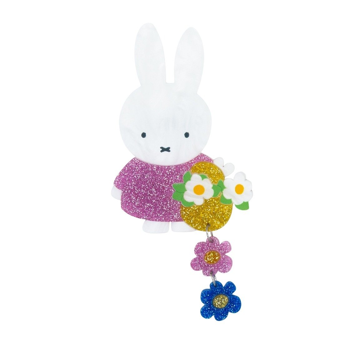 Whatever Makes You Happy Miffy Flower Dangles Acrylic Collectible Pin