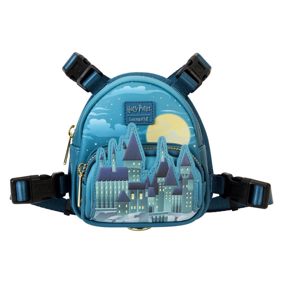 671803509436 / 671803509443
/ 671803509429 - Loungefly Pets Warner Brothers Harry Potter Hogwarts Castle Glow Mini Backpack Dog Harness - front  