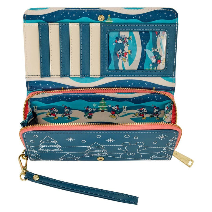 Loungefly Disney Mickey &amp; Minnie Holiday Wristlet Wallet