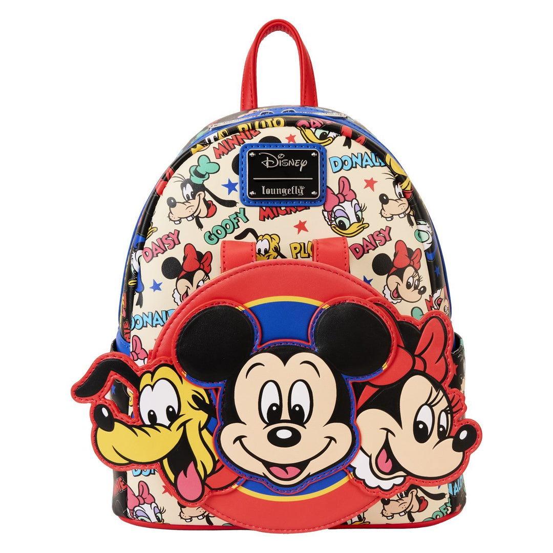 Loungefly Disney Mickey &amp; Friends Classic All-Over Print Mini Backpack With Ear Headband