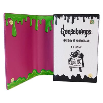 Loungefly Sony Goosebumps One Day at Horrorland Book Crossbody - open cover