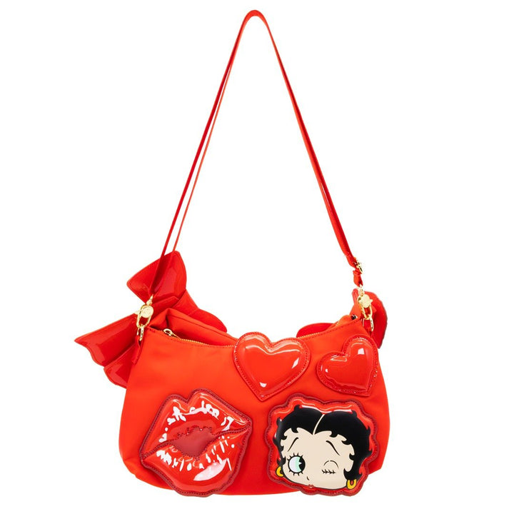 Whatever Makes You Happy Betty Boop Padded Nylon Baguette with Webbing Strap