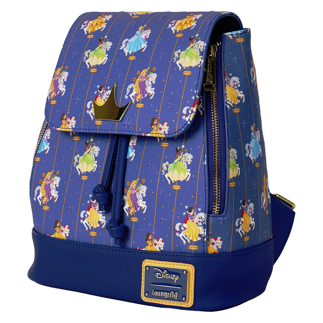 Loungefly Disney Princess Carousel All-Over Print Drawstring Mini Backpack