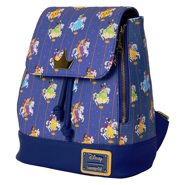Loungefly Disney Princess Carousel All-Over Print Drawstring Mini Backpack