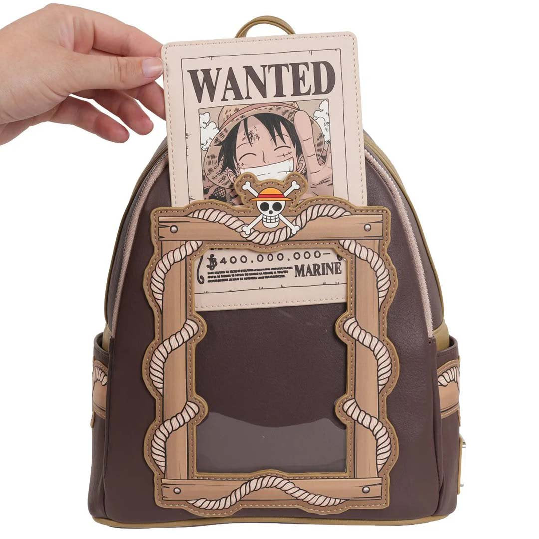 Loungefly One Piece Monkey D. Luffy Wanted Dead or Alive Mini Backpack - Entertainment Earth EX