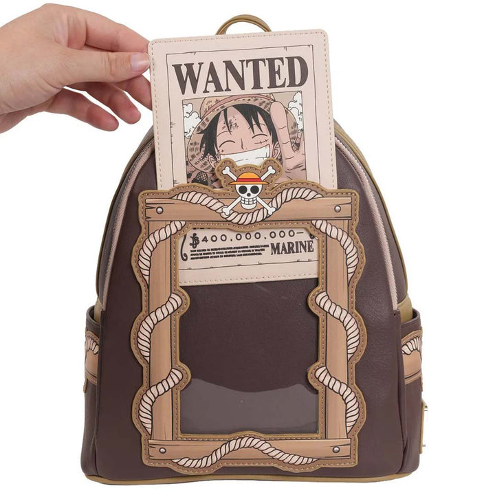 Loungefly One Piece Monkey D. Luffy Wanted Dead or Alive Mini Backpack - Entertainment Earth EX