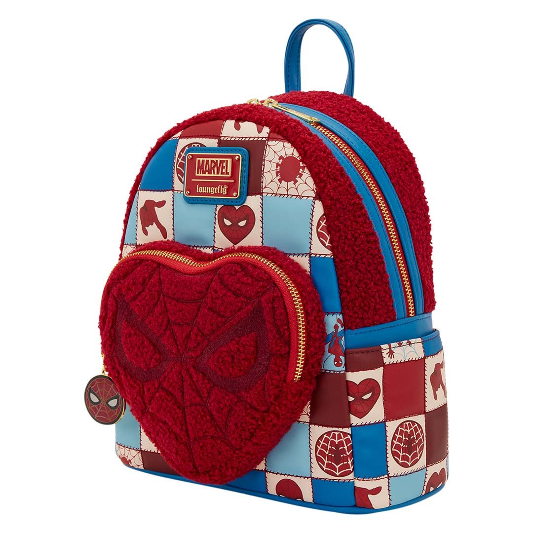 Loungefly Marvel Spider-Man Sherpa Heart Mini Backpack