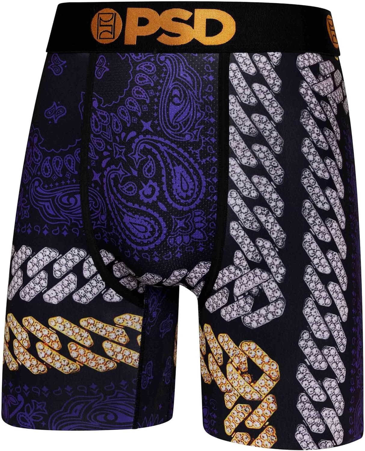 PSD Underwear Men's Purp & Gold Boxer Briefs 3-Pack - Gold