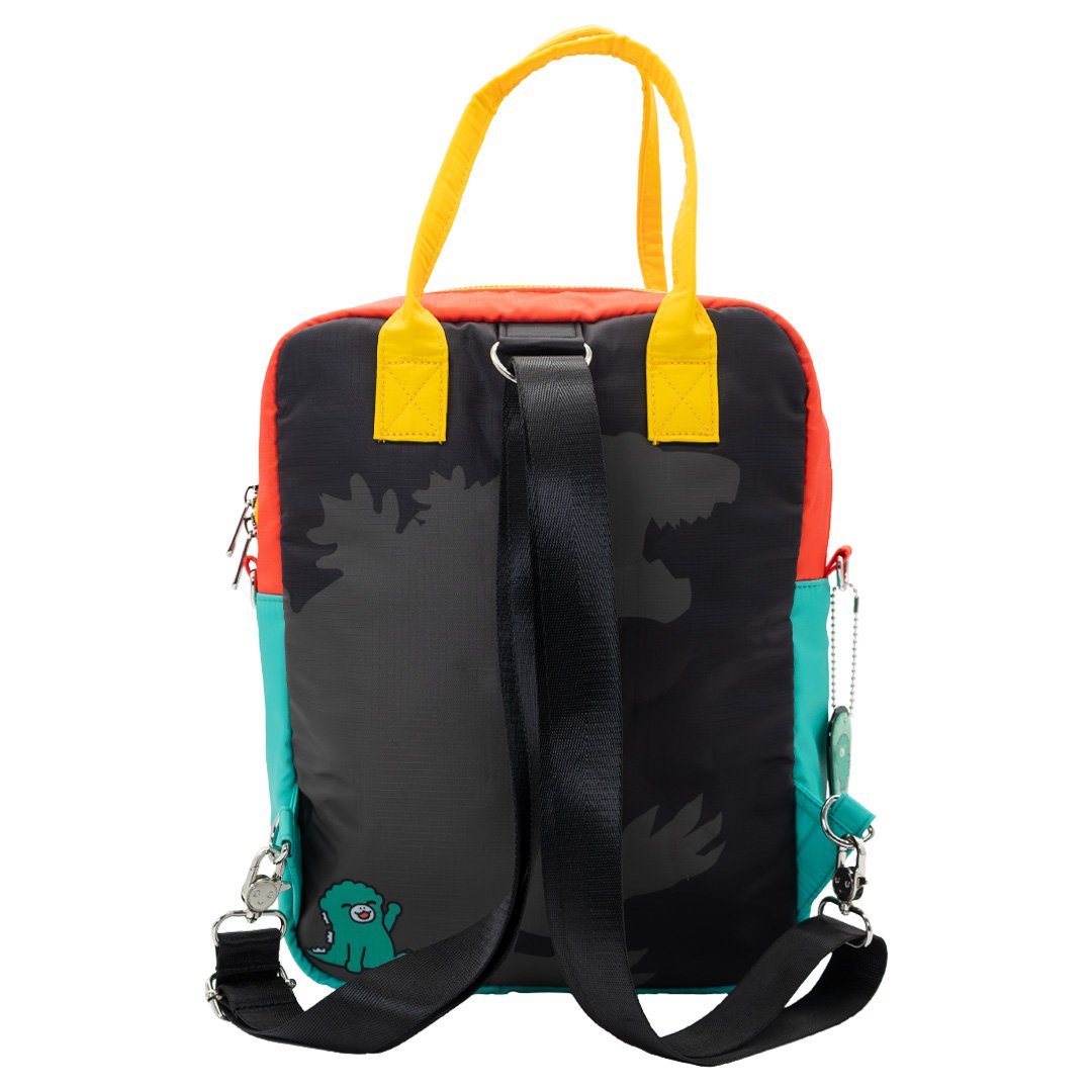 Whatever Makes You Happy Chibi Godzilla Raids Again Reversible/Convertible Crossbody Bag