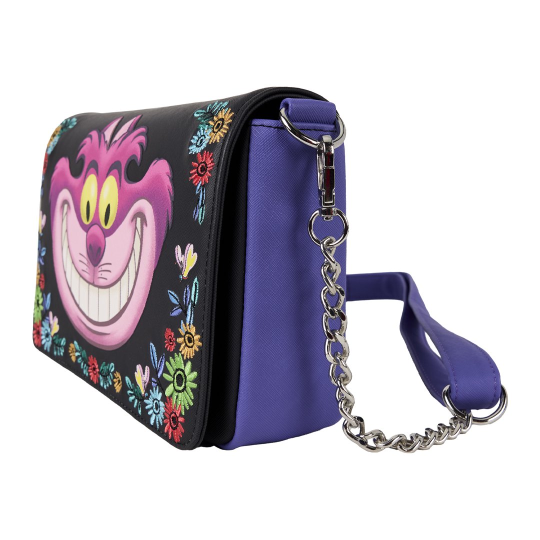 Loungefly Disney Alice in Wonderland Cheshire Cat Tulgey Wood Crossbody Bag