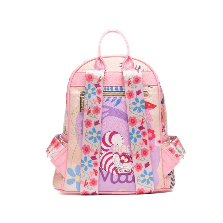 Wondapop Disney Alice In Wonderland Cheshire Cat Everyone Here is Mad 11" Vegan Leather Fashion Mini Backpack
