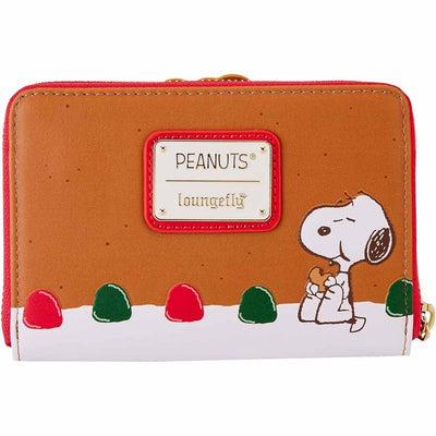 Loungefly Peanuts Snoopy Gingerbread Wreath Zip-Around Wallet