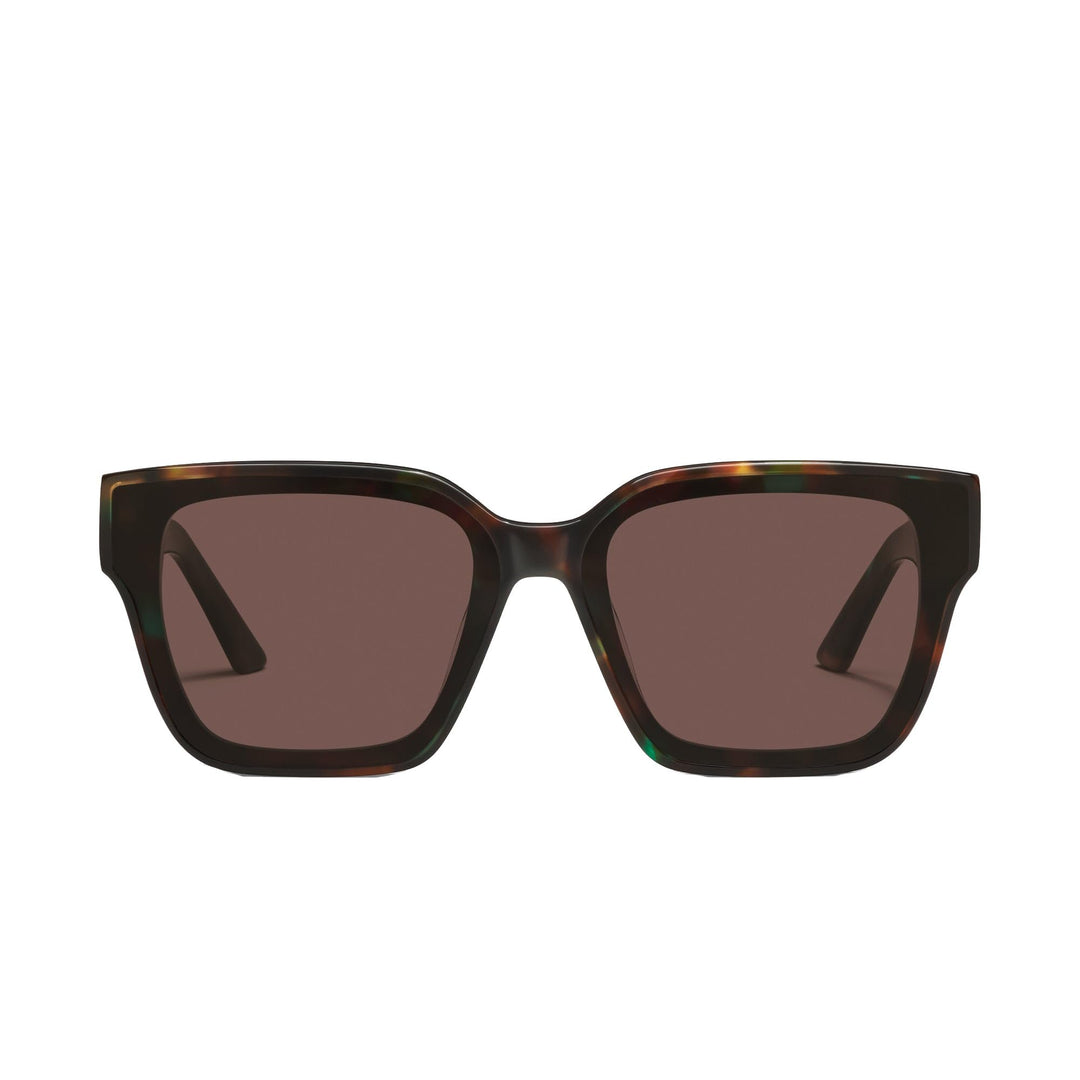 QUAY - Sunglasses for Men &amp; Women, Oversized Square Lenses with UV Protection (Drive In, Dappled Green/Brown)