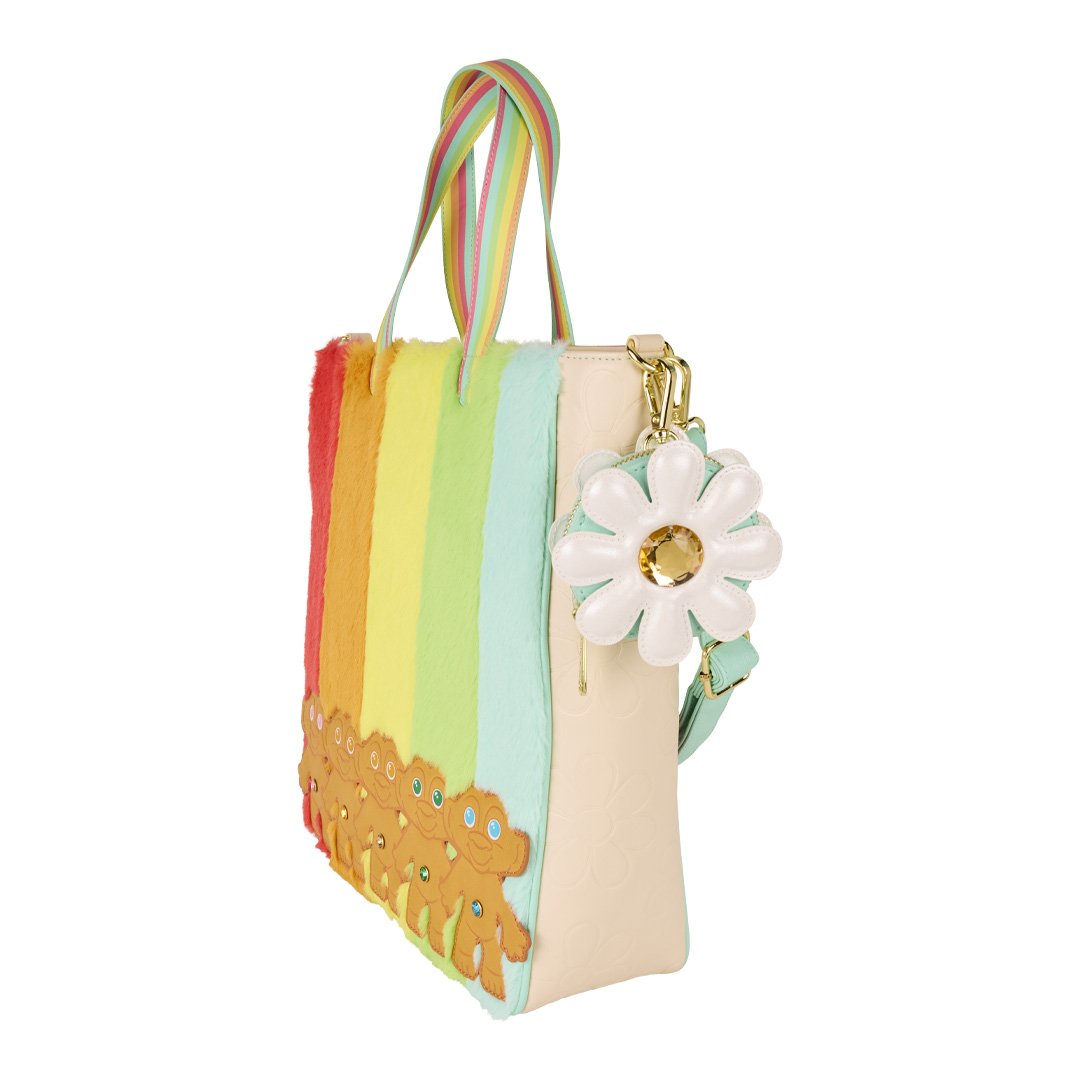 Loungefly Universal Classic Trolls Plush Glitter Tote Crossbody Bag with Coin Bag