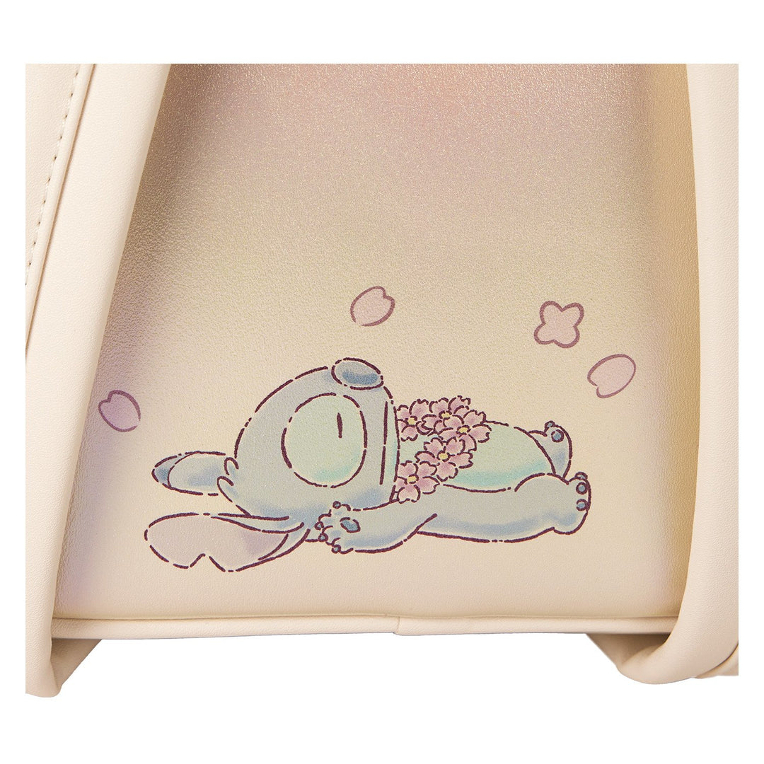 Loungefly Disney Stitch &amp; Angel Cherry Blossom Heart Mini Backpack