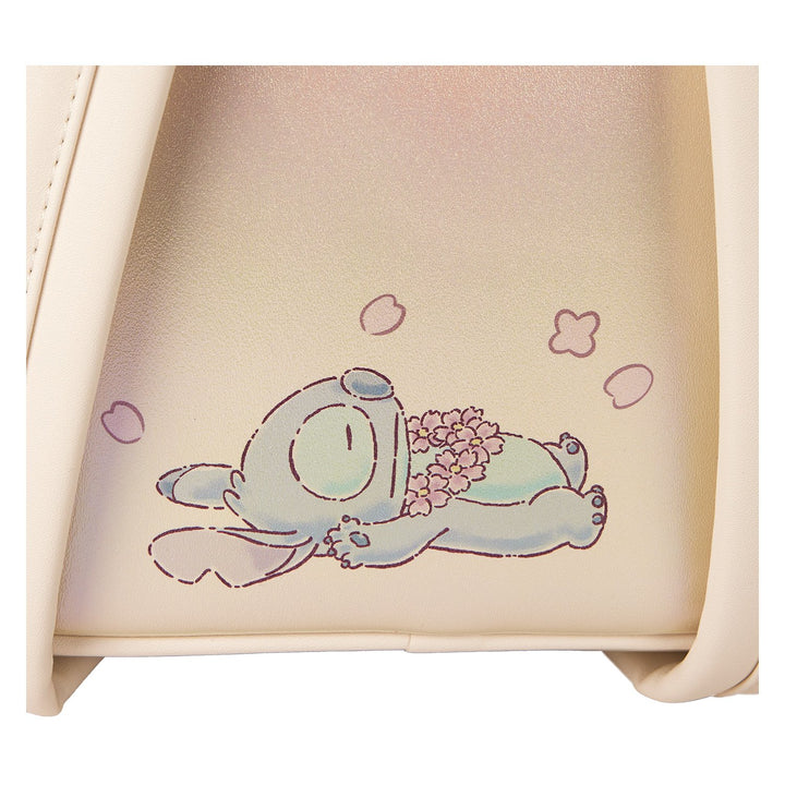 Loungefly Disney Stitch &amp; Angel Cherry Blossom Heart Mini Backpack
