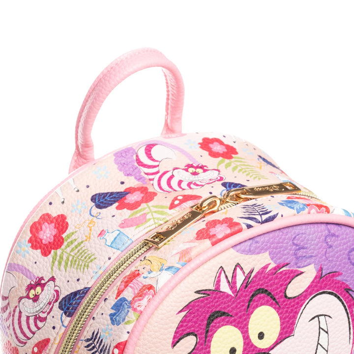 Wondapop Disney Alice In Wonderland Cheshire Cat Everyone Here is Mad 11" Vegan Leather Fashion Mini Backpack