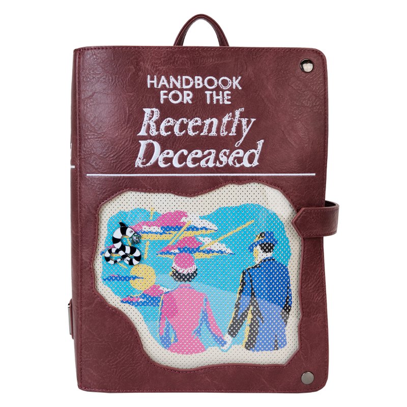 Loungefly Warner Brothers Beetlejuice Handbook For The Recently Deceased Pin Trader Backpack - Front