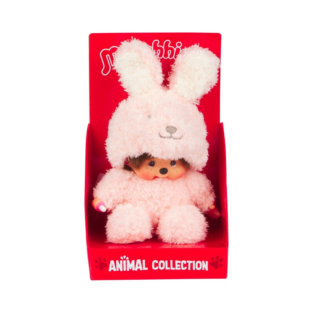 Monchhichi Sitting Fluffy Bunny Plush Toy