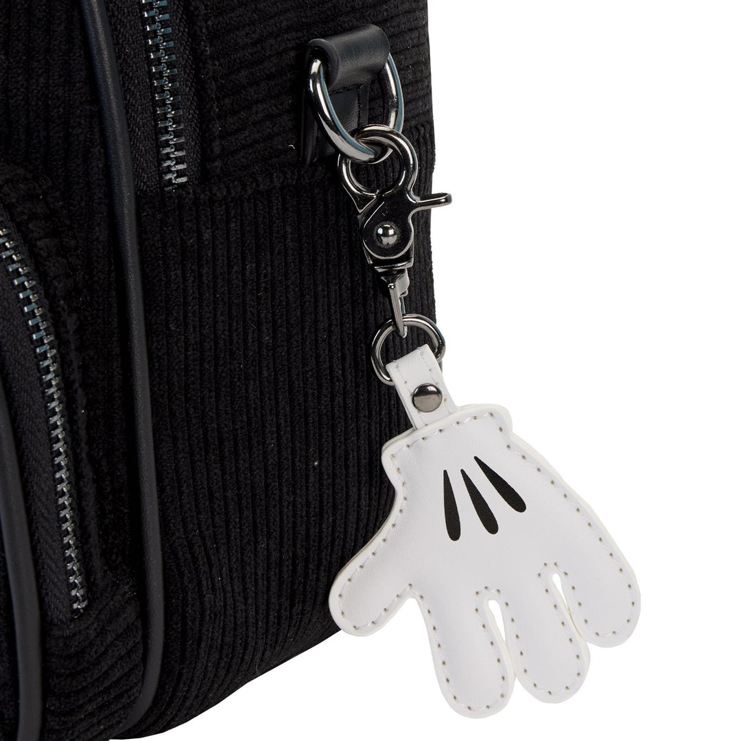 Loungefly Disney Mickey Mouse Classic Corduroy Convertible Mini Backpack &amp; Crossbody Bag
