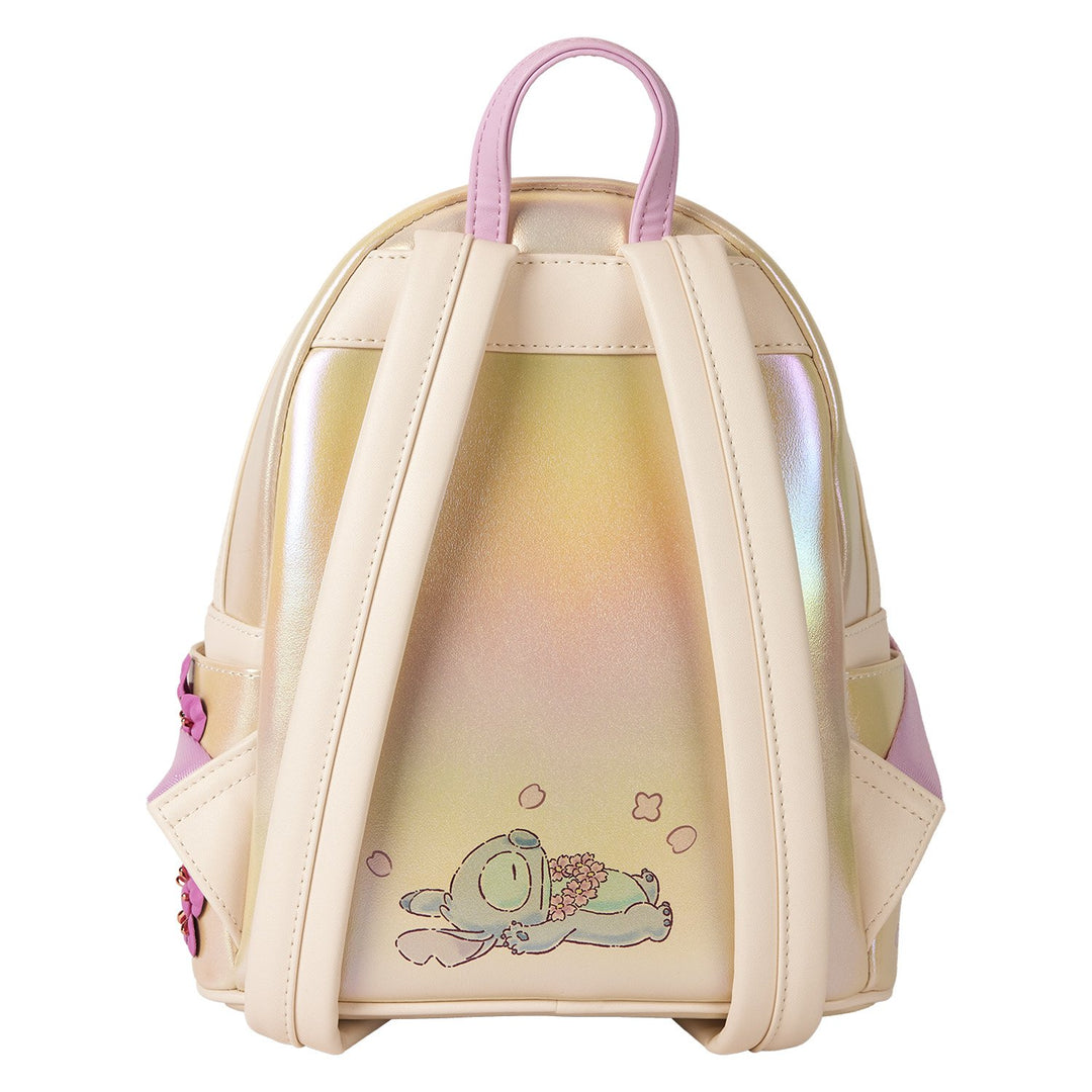 Loungefly Disney Stitch &amp; Angel Cherry Blossom Heart Mini Backpack