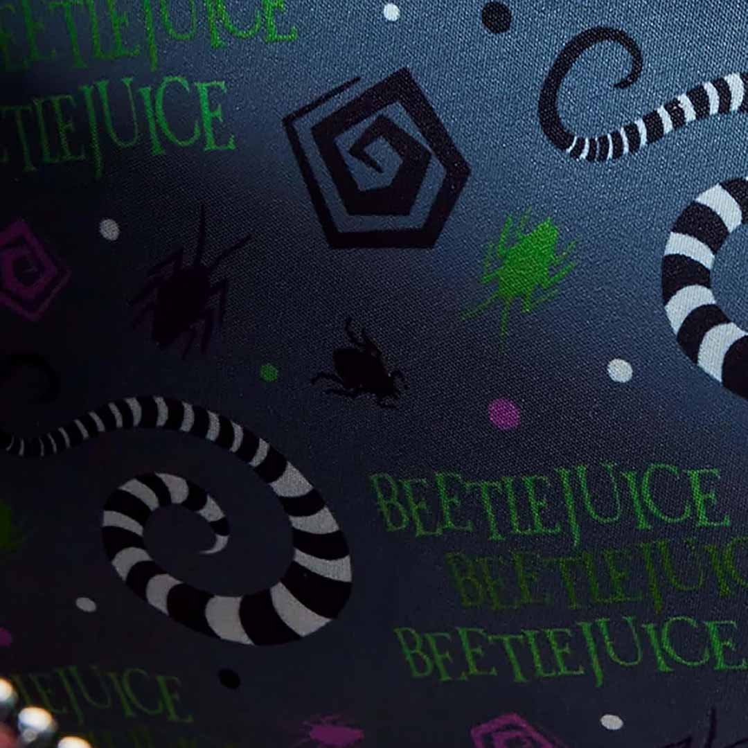 Loungefly Warner Brothers Beetlejuice Handbook For The Recently Deceased Pin Trader Backpack