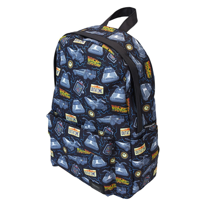 Loungefly Universal Back To The Future 40th Anniversary All-Over Print Nylon Full-Size Backpack