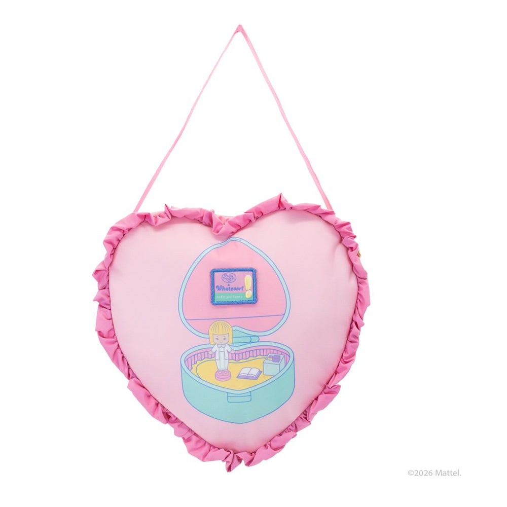 Whatever Makes You Happy Polly Pocket Oversized Heart Shaped Padded Nylon Tote Bag