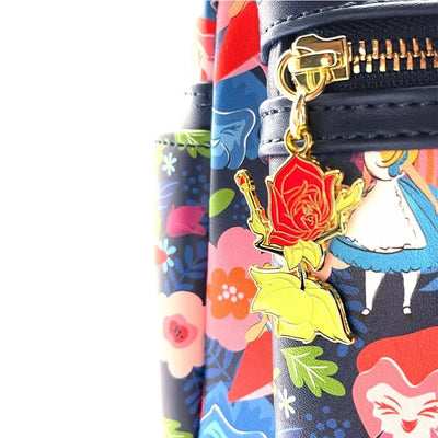 Loungefly Disney Alice in Wonderland Golden Afternoon Allover Print Mini Backpack