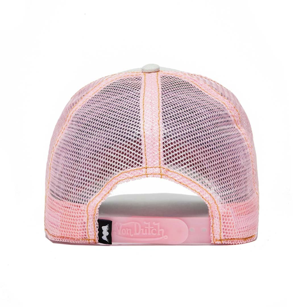 Von Dutch Light Denim Pink Logo Trucker Hat