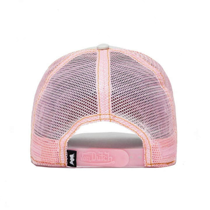 Von Dutch Light Denim Pink Logo Trucker Hat