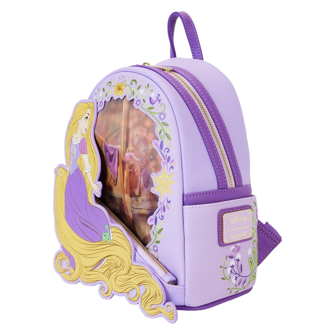 Loungefly Disney Tangled Princess Rapunzel Lenticular Mini Backpack - Side