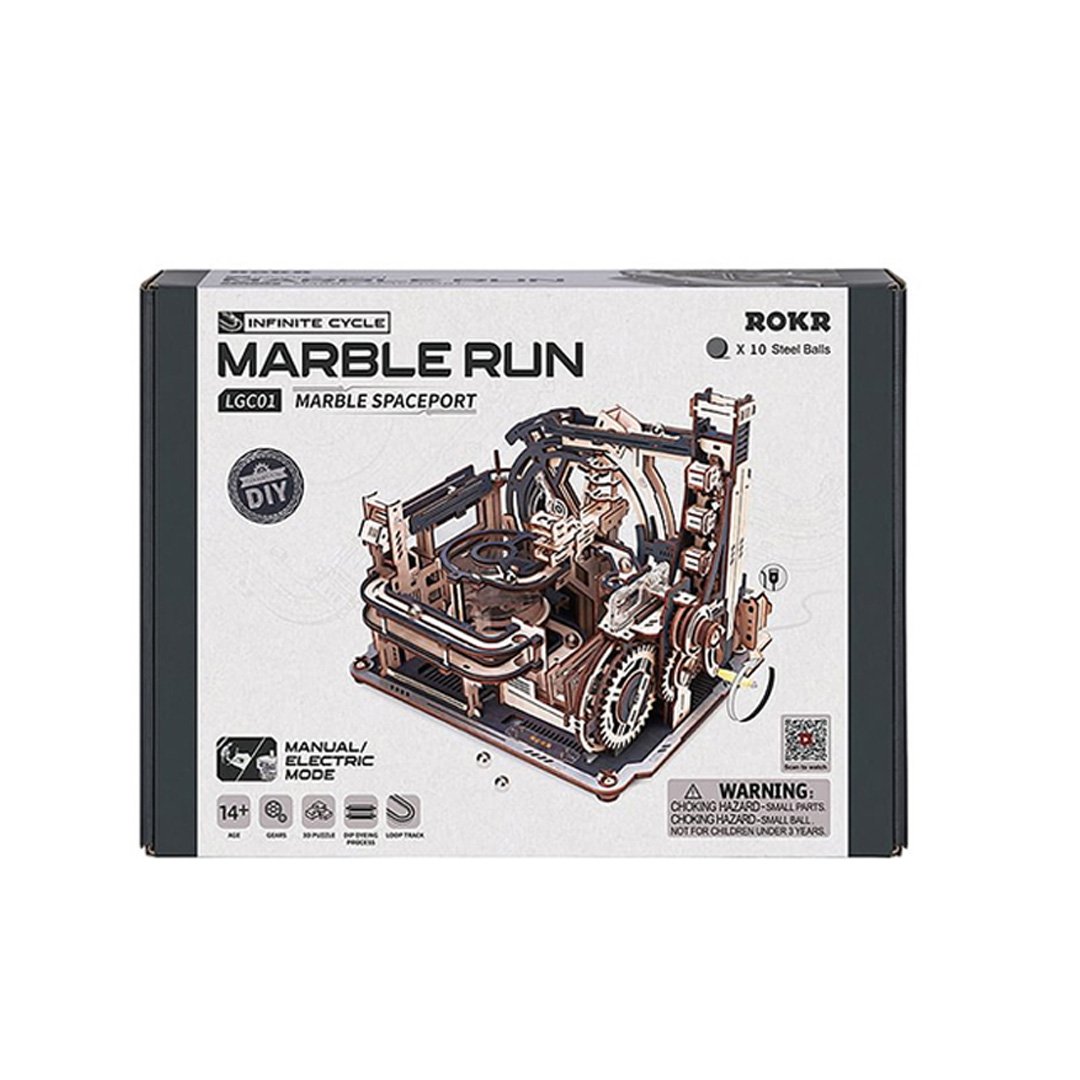 ROKR Marble Spaceport 3D Wooden Marble Run Puzzle