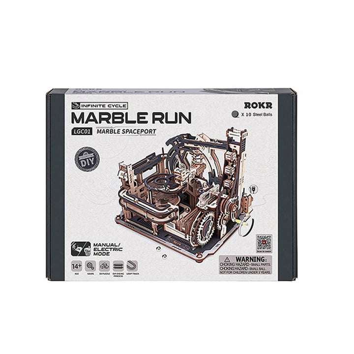 ROKR Marble Spaceport 3D Wooden Marble Run Puzzle